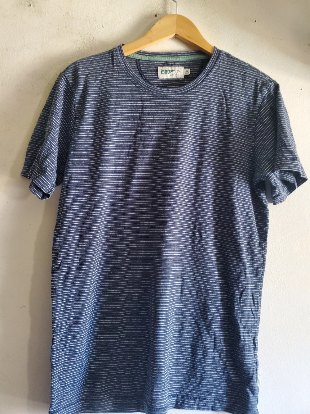 Wellen Striped Navy Short Sleeve Men's T-Shirt